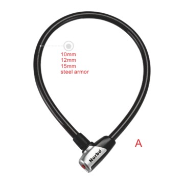 Nurbo Keyed Steel Cable Lock High Security Bicycle Lock Anti-Theft