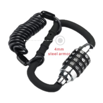 Nurbo Black Motorcycle Helmet Lock 4 Digit Code Combination Carabiner Lock