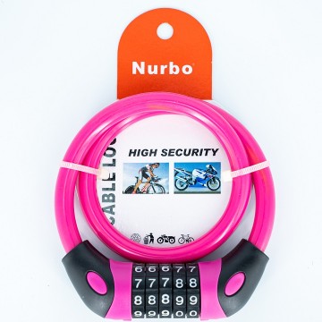 Colorful PVC Coat Cable Lock 5 Combination Lock Resetable Cord For Bicycle Bike Door