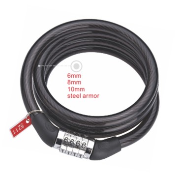Nurbo Bicycle Combination Steel Cable Spiral Lock