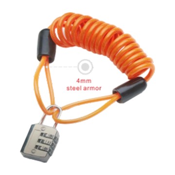 Nurbo Motorcycle Helmet Lock with Bright Theft Deterrent Cable Combo Padlock