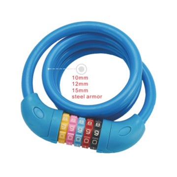 Nurbo Blue 5-digit Combination Bicycle Spiral Cable Lock